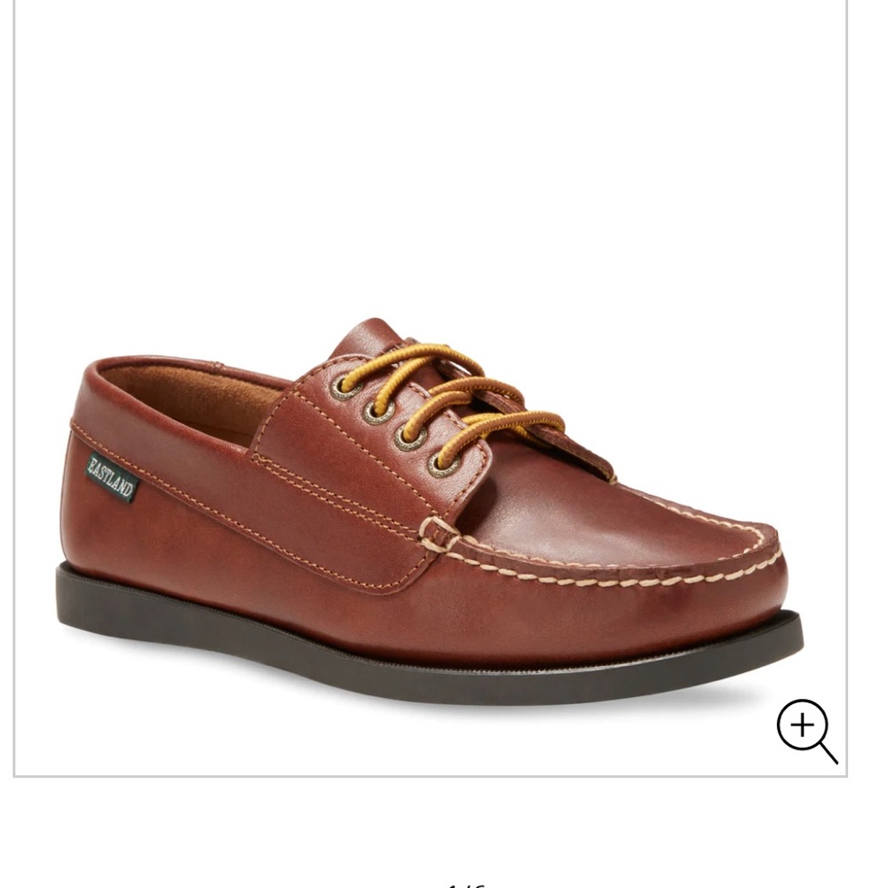Eastland Brown Leather Boat Shoe with Tan Laces